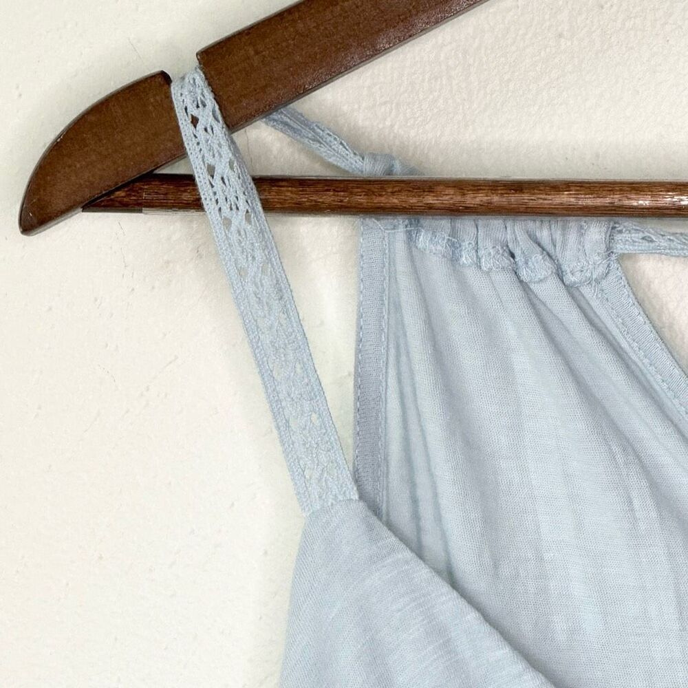 Anthropologie Light Blue Lace Lined Sleeveless Blouse Shark Bite - Women’s US M - Picture 5 of 13